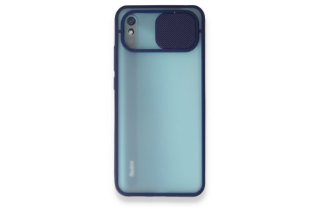 Newface Xiaomi Redmi 9A Kılıf Palm Buzlu Kamera Sürgülü Silikon - Lacivert