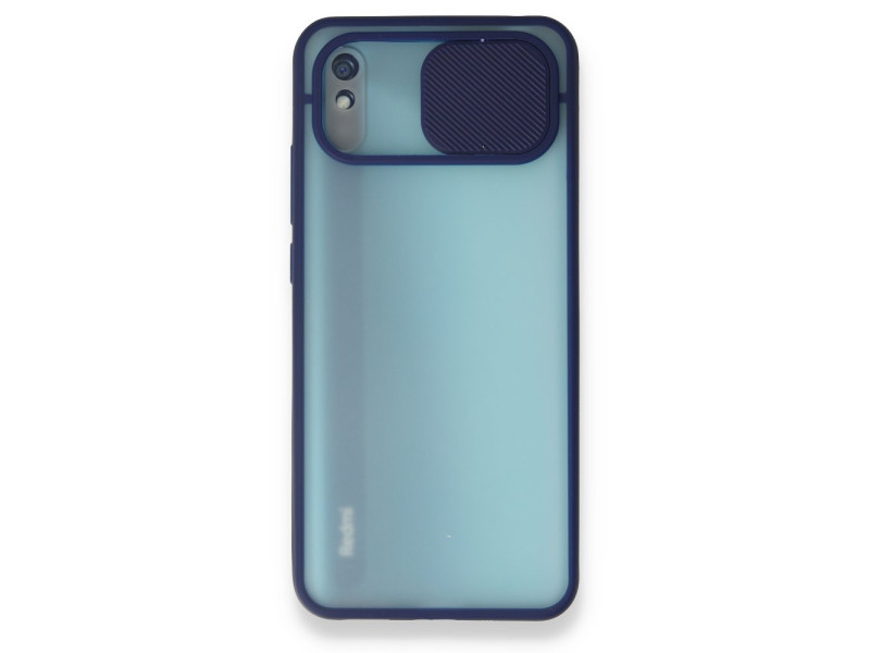 Newface Xiaomi Redmi 9A Kılıf Palm Buzlu Kamera Sürgülü Silikon - Lacivert