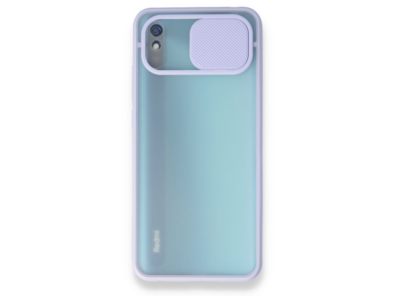 Newface Xiaomi Redmi 9A Kılıf Palm Buzlu Kamera Sürgülü Silikon - Lila