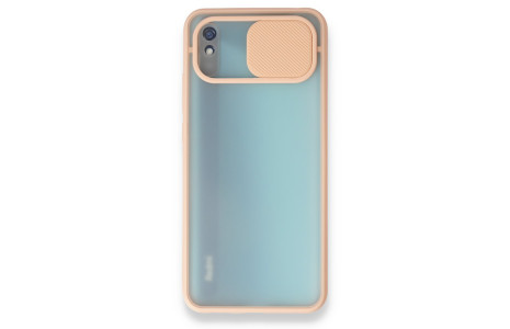 Newface Xiaomi Redmi 9A Kılıf Palm Buzlu Kamera Sürgülü Silikon - Pembe