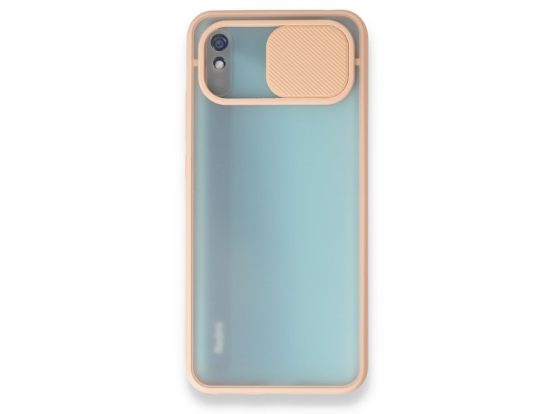 Newface Xiaomi Redmi 9A Kılıf Palm Buzlu Kamera Sürgülü Silikon - Pembe