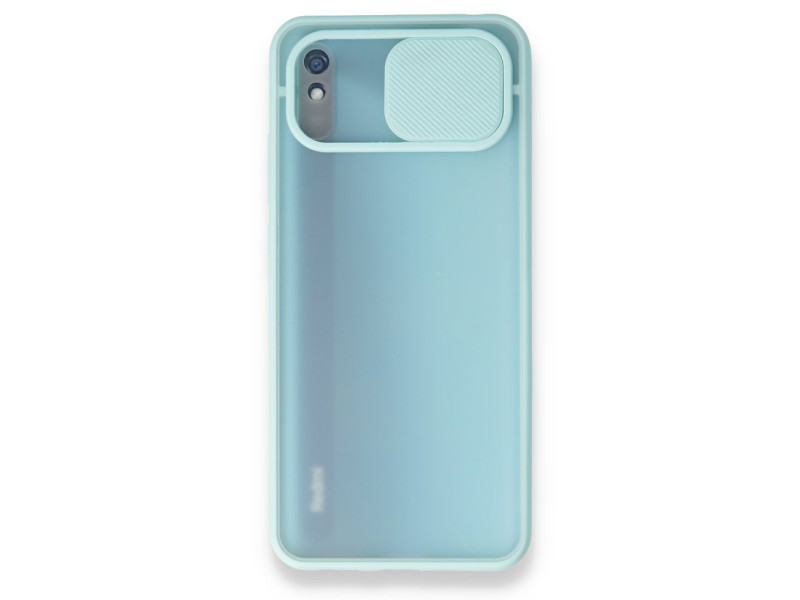 Newface Xiaomi Redmi 9A Kılıf Palm Buzlu Kamera Sürgülü Silikon - Turkuaz
