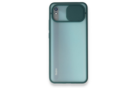 Newface Xiaomi Redmi 9A Kılıf Palm Buzlu Kamera Sürgülü Silikon - Yeşil