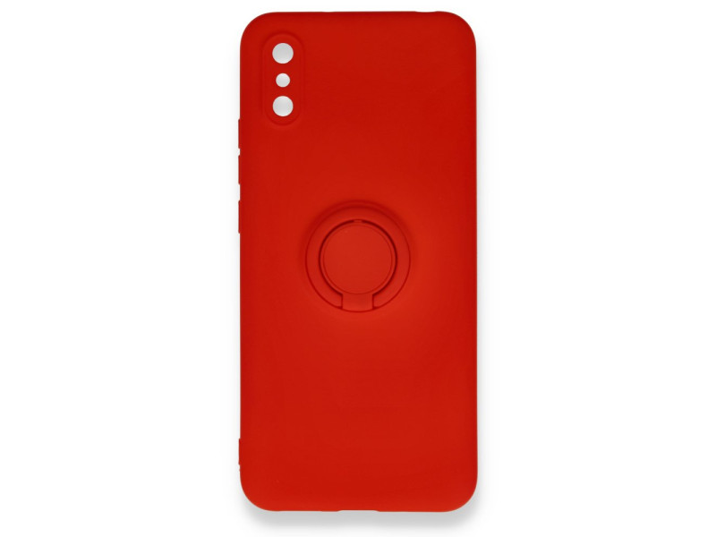 Newface Xiaomi Redmi 9A Kılıf Viktor Yüzüklü Silikon - Kırmızı