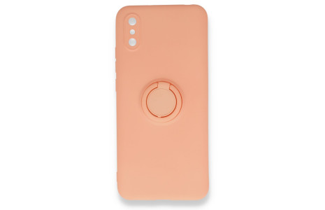 Newface Xiaomi Redmi 9A Kılıf Viktor Yüzüklü Silikon - Pudra