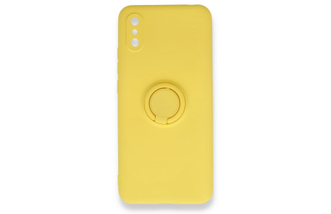 Newface Xiaomi Redmi 9A Kılıf Viktor Yüzüklü Silikon - Sarı