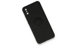 Newface Xiaomi Redmi 9A Kılıf Viktor Yüzüklü Silikon - Siyah