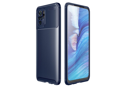 Newface Xiaomi Redmi Note 10 Kılıf Focus Karbon Silikon - Lacivert