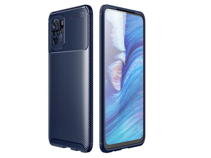 Newface Xiaomi Redmi Note 10 Kılıf Focus Karbon Silikon - Lacivert