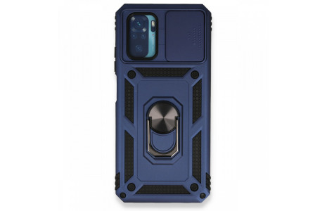 Newface Xiaomi Redmi Note 10 Kılıf Pars Lens Yüzüklü Silikon - Lacivert