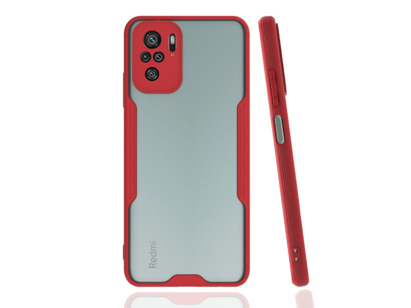 Newface Xiaomi Redmi Note 10 Kılıf Platin Silikon - Kırmızı