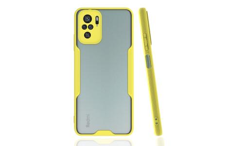Newface Xiaomi Redmi Note 10 Kılıf Platin Silikon - Sarı