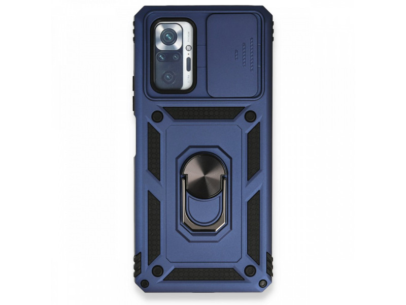Newface Xiaomi Redmi Note 10 Pro Kılıf Pars Lens Yüzüklü Silikon - Lacivert