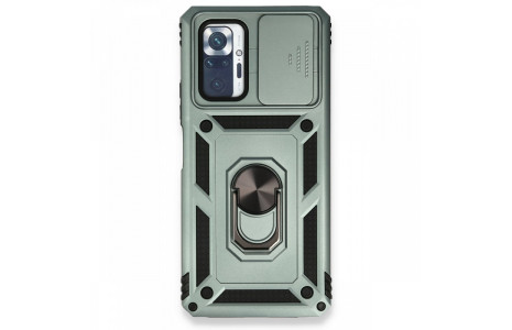 Newface Xiaomi Redmi Note 10 Pro Kılıf Pars Lens Yüzüklü Silikon - Yeşil