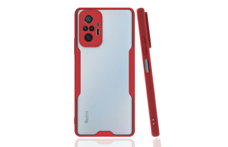 Newface Xiaomi Redmi Note 10 Pro Kılıf Platin Silikon - Kırmızı
