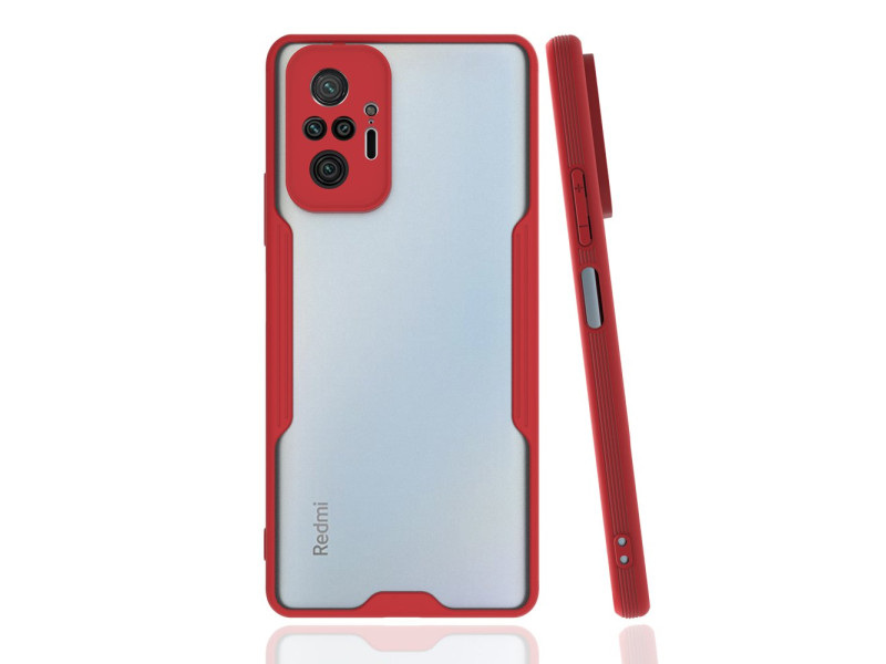 Newface Xiaomi Redmi Note 10 Pro Kılıf Platin Silikon - Kırmızı