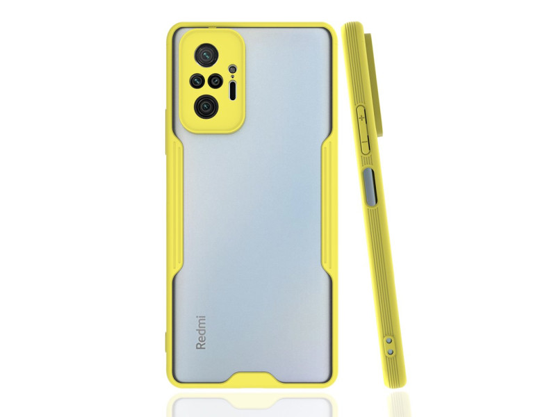 Newface Xiaomi Redmi Note 10 Pro Kılıf Platin Silikon - Sarı