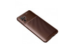 Newface Xiaomi Redmi Note 10S Kılıf Focus Karbon Silikon - Kahverengi