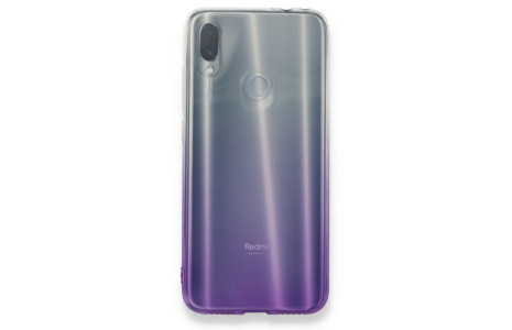 Newface Xiaomi Redmi Note 7 Kılıf Lüx Çift Renkli Silikon - Mor