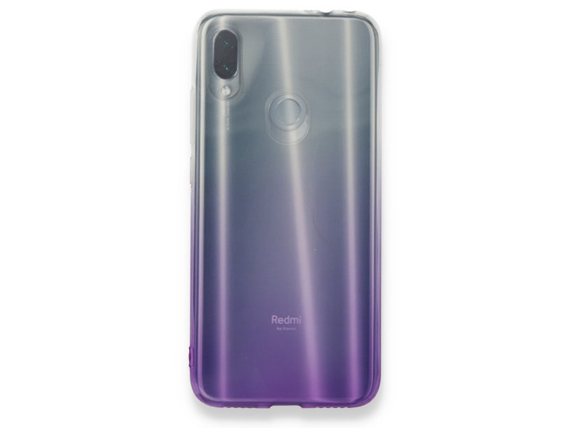 Newface Xiaomi Redmi Note 7 Kılıf Lüx Çift Renkli Silikon - Mor