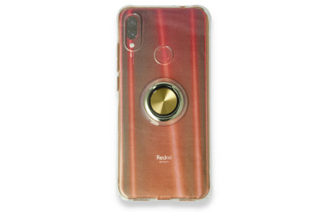 Newface Xiaomi Redmi Note 7 Pro Kılıf Gros Yüzüklü Silikon - Gold