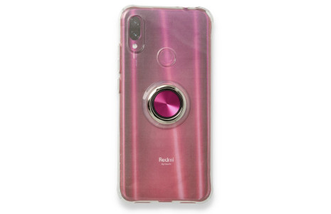 Newface Xiaomi Redmi Note 7 Pro Kılıf Gros Yüzüklü Silikon - Pembe