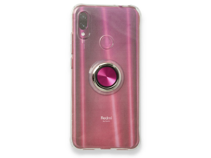 Newface Xiaomi Redmi Note 7 Pro Kılıf Gros Yüzüklü Silikon - Pembe