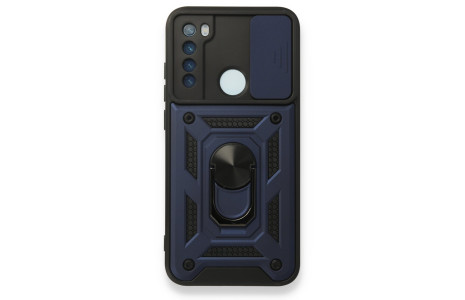 Newface Xiaomi Redmi Note 8 Kılıf Pars Lens Yüzüklü Silikon - Lacivert