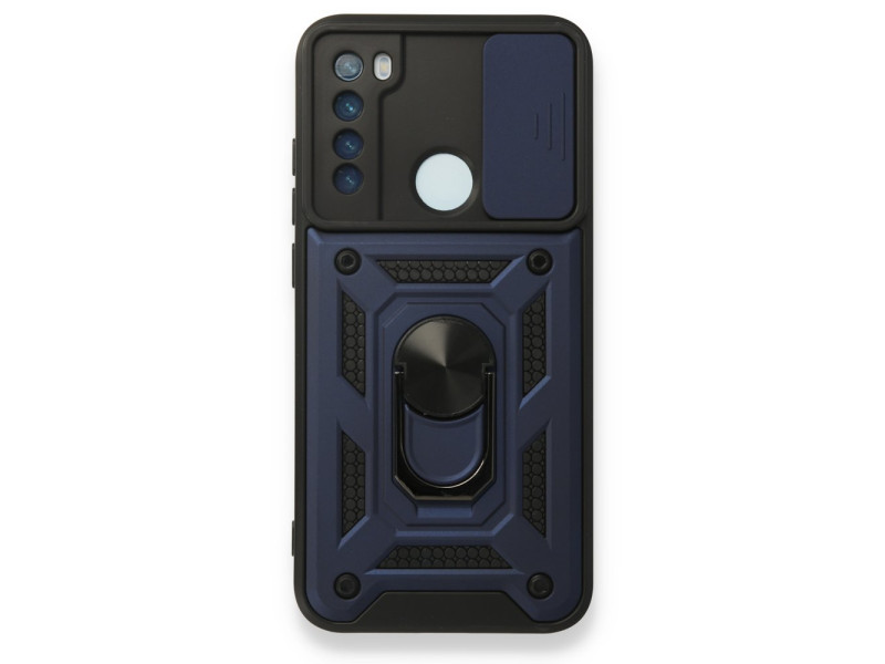 Newface Xiaomi Redmi Note 8 Kılıf Pars Lens Yüzüklü Silikon - Lacivert