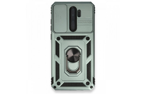 Newface Xiaomi Redmi Note 8 Pro Kılıf Pars Lens Yüzüklü Silikon - Yeşil