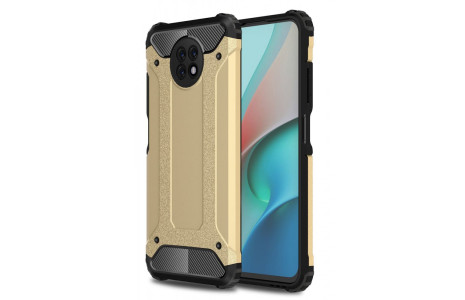 Newface Xiaomi Redmi Note 9 5G Kılıf Tank Silikon Kapak - Gold