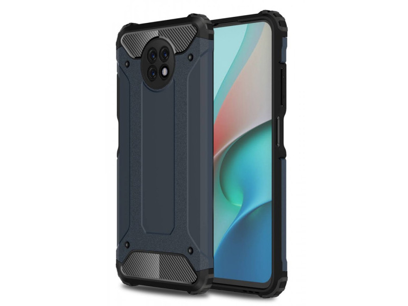 Newface Xiaomi Redmi Note 9 5G Kılıf Tank Silikon Kapak - Lacivert
