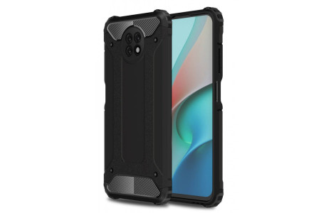 Newface Xiaomi Redmi Note 9 5G Kılıf Tank Silikon Kapak - Siyah