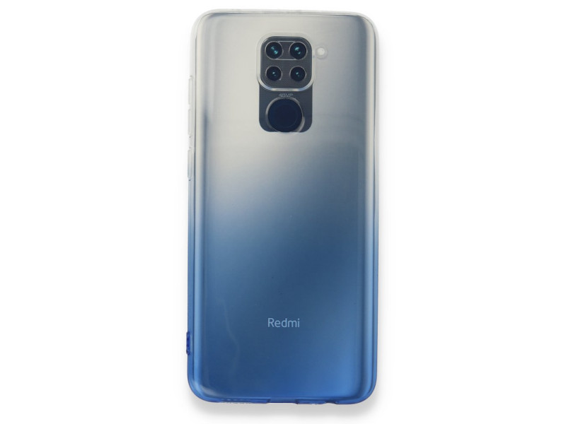 Newface Xiaomi Redmi Note 9 Kılıf Lüx Çift Renkli Silikon - Mavi