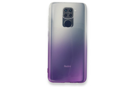 Newface Xiaomi Redmi Note 9 Kılıf Lüx Çift Renkli Silikon - Mor
