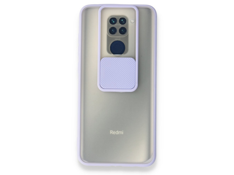 Newface Xiaomi Redmi Note 9 Kılıf Palm Buzlu Kamera Sürgülü Silikon - Lila