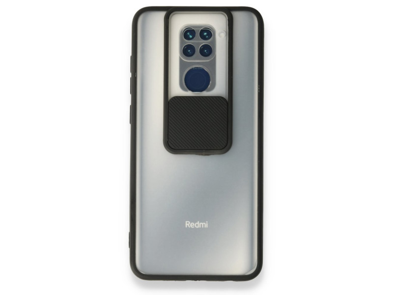 Newface Xiaomi Redmi Note 9 Kılıf Palm Buzlu Kamera Sürgülü Silikon - Siyah