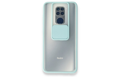 Newface Xiaomi Redmi Note 9 Kılıf Palm Buzlu Kamera Sürgülü Silikon - Turkuaz