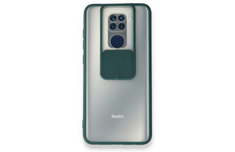 Newface Xiaomi Redmi Note 9 Kılıf Palm Buzlu Kamera Sürgülü Silikon - Yeşil