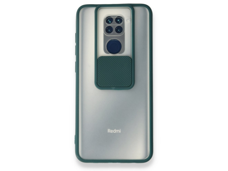 Newface Xiaomi Redmi Note 9 Kılıf Palm Buzlu Kamera Sürgülü Silikon - Yeşil