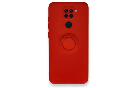 Newface Xiaomi Redmi Note 9 Kılıf Viktor Yüzüklü Silikon - Kırmızı