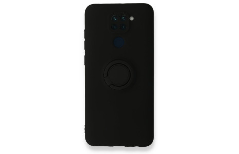 Newface Xiaomi Redmi Note 9 Kılıf Viktor Yüzüklü Silikon - Siyah
