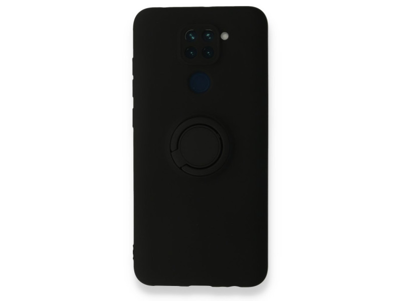 Newface Xiaomi Redmi Note 9 Kılıf Viktor Yüzüklü Silikon - Siyah