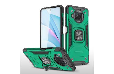 Newface Xiaomi Redmi Note 9 Pro 5G Kılıf Zegna Yüzüklü Silikon Kapak - Koyu Yeşil