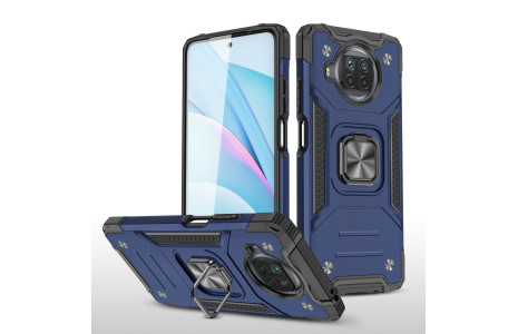Newface Xiaomi Redmi Note 9 Pro 5G Kılıf Zegna Yüzüklü Silikon Kapak - Mavi