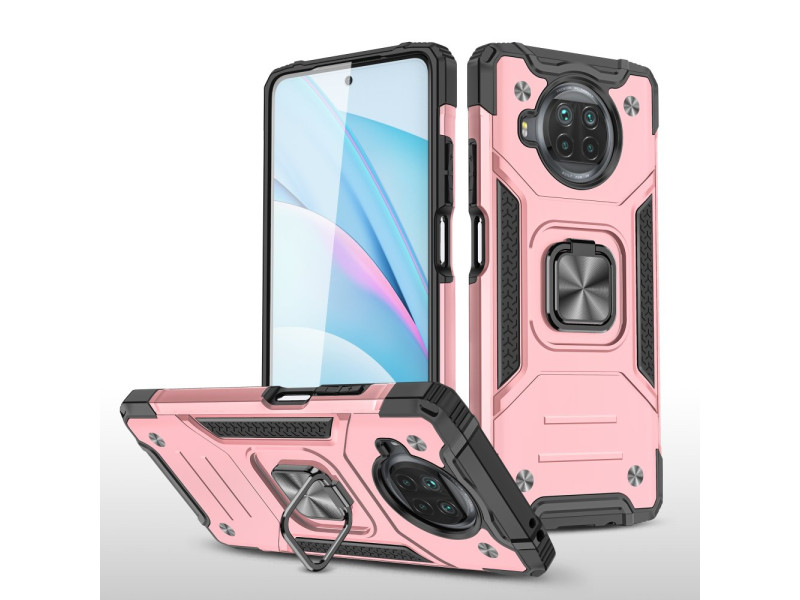Newface Xiaomi Redmi Note 9 Pro 5G Kılıf Zegna Yüzüklü Silikon Kapak - Rose