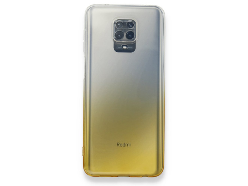 Newface Xiaomi Redmi Note 9 Pro Kılıf Lüx Çift Renkli Silikon - Sarı