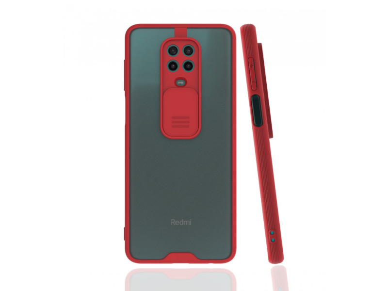 Newface Xiaomi Redmi Note 9 Pro Kılıf Platin Kamera Koruma Silikon - Kırmızı