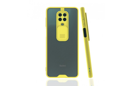 Newface Xiaomi Redmi Note 9S Kılıf Platin Kamera Koruma Silikon - Sarı
