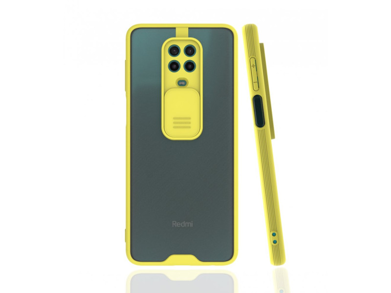 Newface Xiaomi Redmi Note 9S Kılıf Platin Kamera Koruma Silikon - Sarı